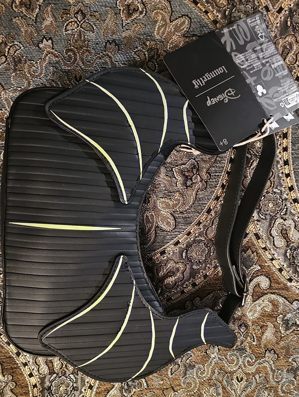 Loungefly Black Crossbody Bag Maleficent Glows In The Dark New